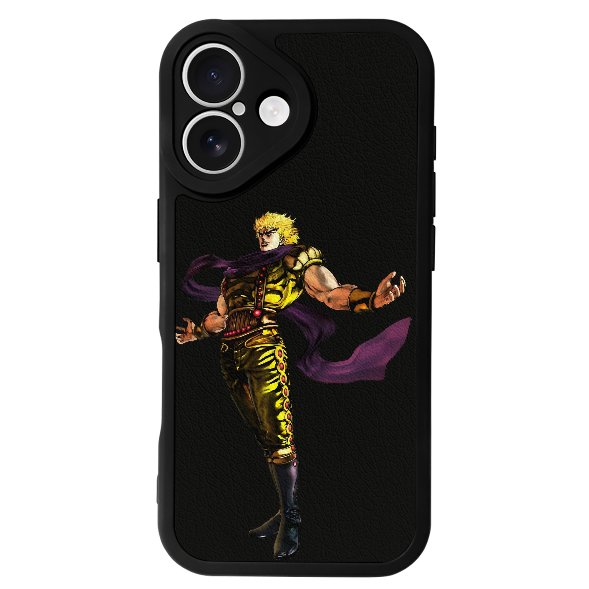 （画像用） ジョジョの奇妙な冒険 ディオ?ブランドー JoJo's Bizarre Adventure Dio Brando 【iPhone 16シリーズ対応】シリコンスマホケース（レザー調） 材質：シリコン